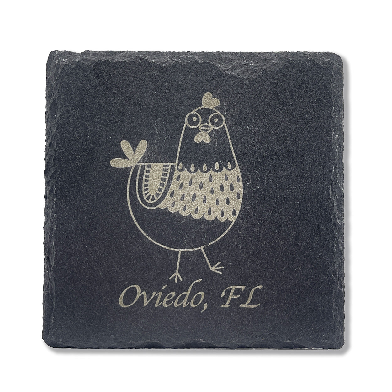 Crazy Chicken Slate Coaster 211