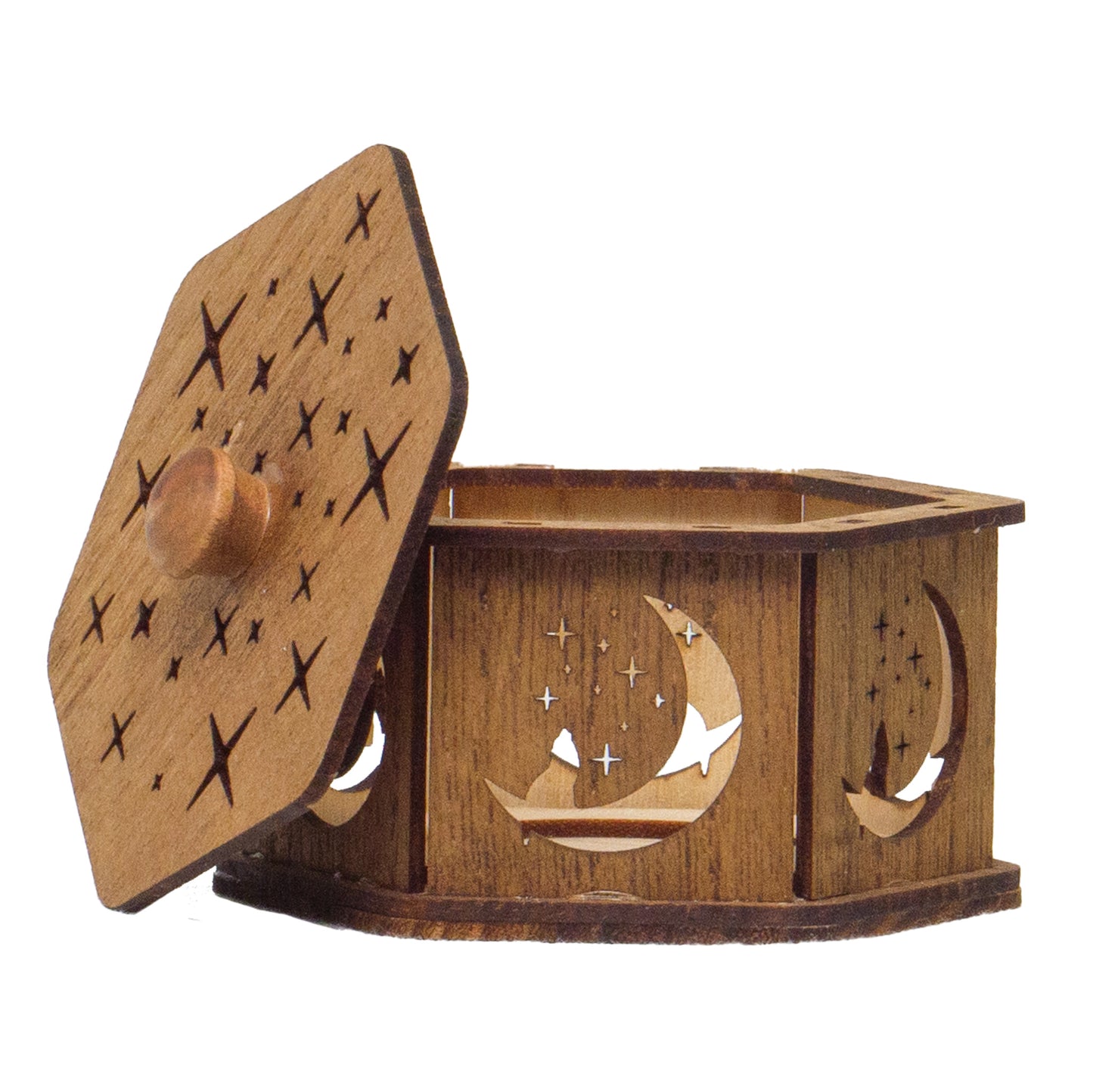 Small Candle Box 004 With Coyote and Moon