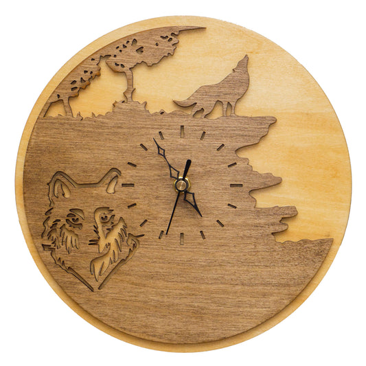 Wolf Howling Clock