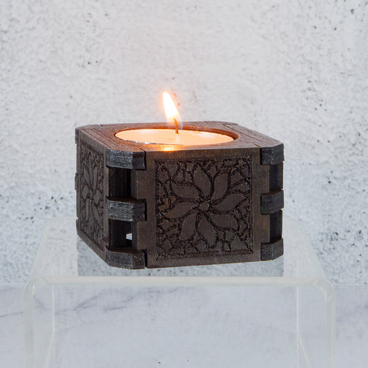Dark Oak Tea Light Candle Holder (Copy)