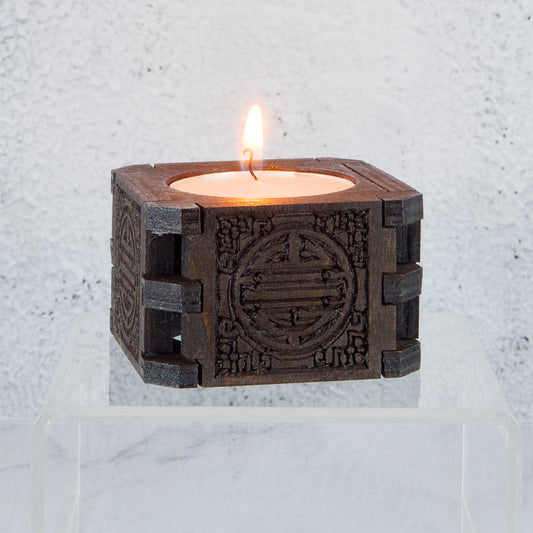 Dark Oak Tea Light Candle Holder