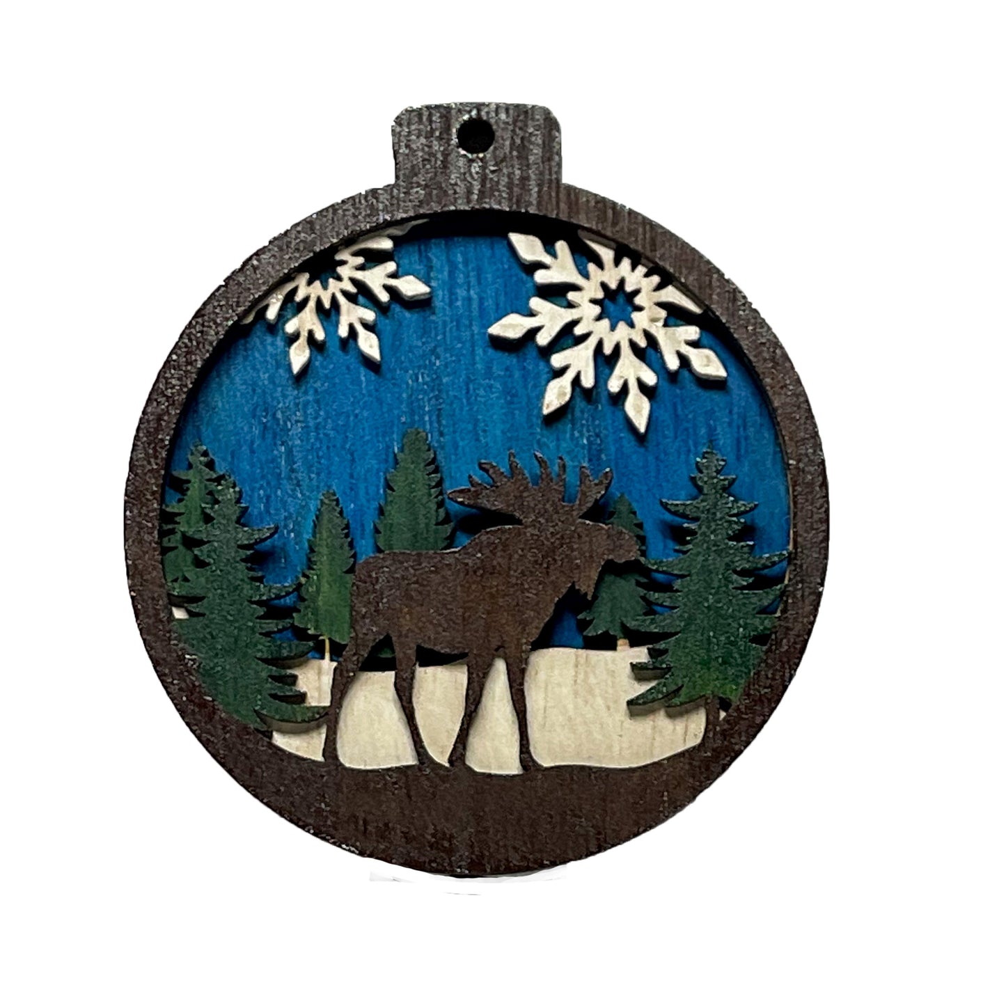3 Layer Moose Ornament