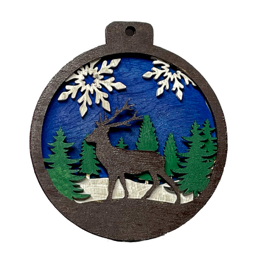 3 Layer Elk Ornament