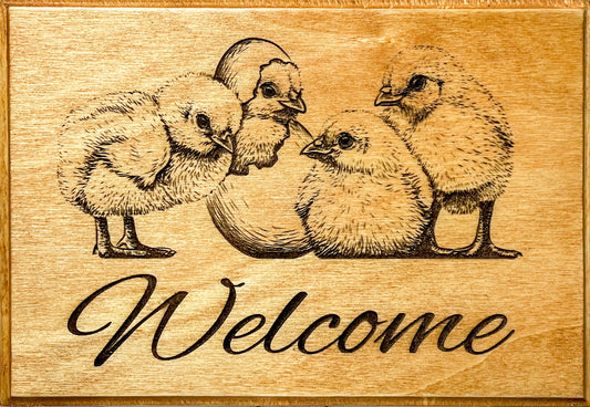 Welcome Sign With Chicks
