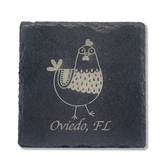 Crazy Chicken Slate Coaster 211