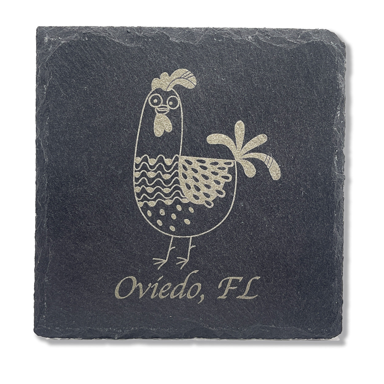 Crazy Chicken Slate Coaster 212