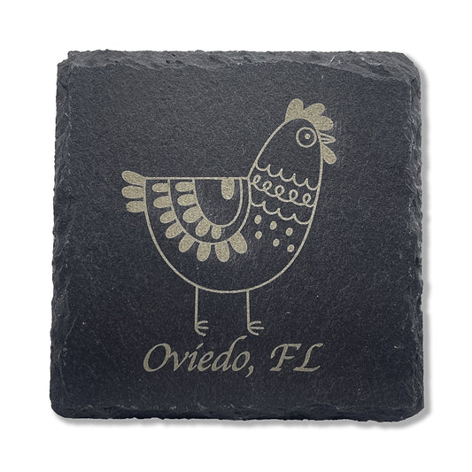 Crazy Chicken Slate Coaster 213