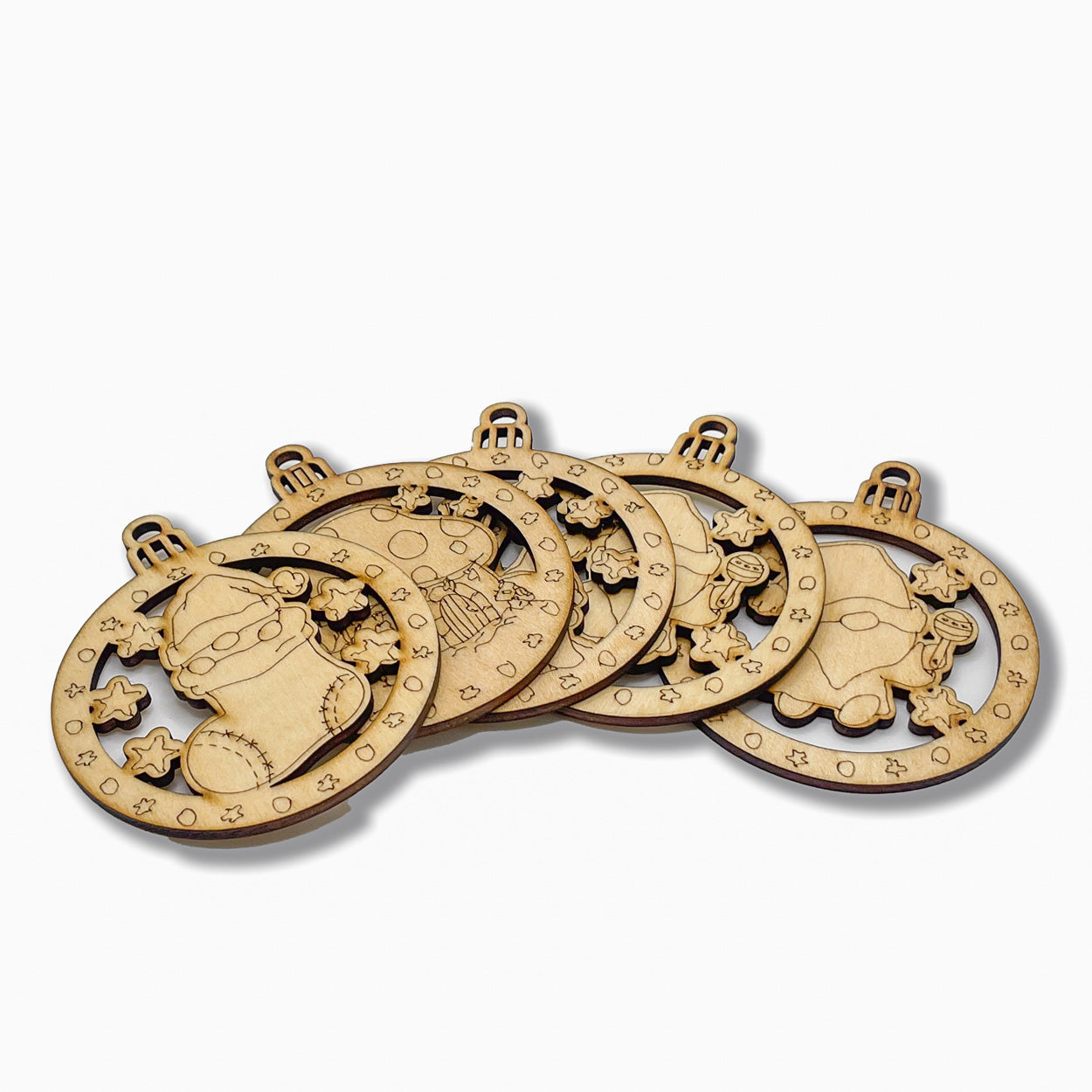 5 Gnome Ornament Set